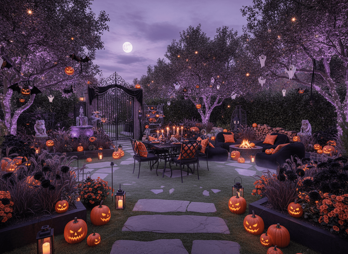 Halloween Outdoor Garden interior design - professional halloween outdoor garden with sophisticated decor and premium finishes