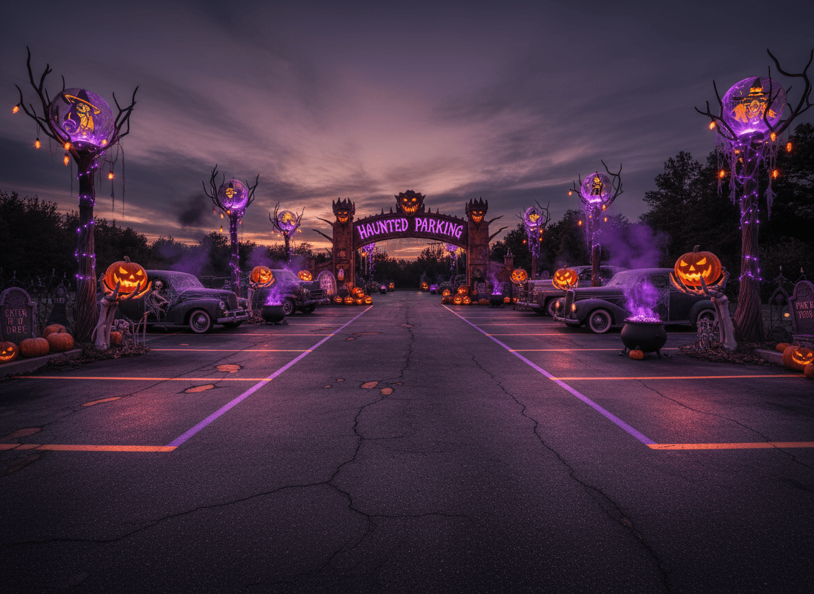 Halloween Parking Lot interior design - professional halloween parking lot with sophisticated decor and premium finishes