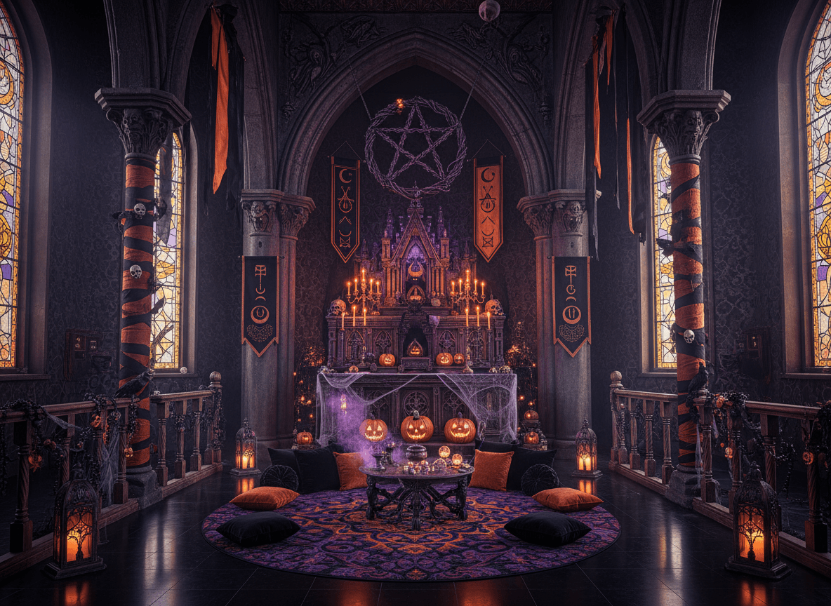 Halloween Temple interior design - professional halloween temple with sophisticated decor and premium finishes