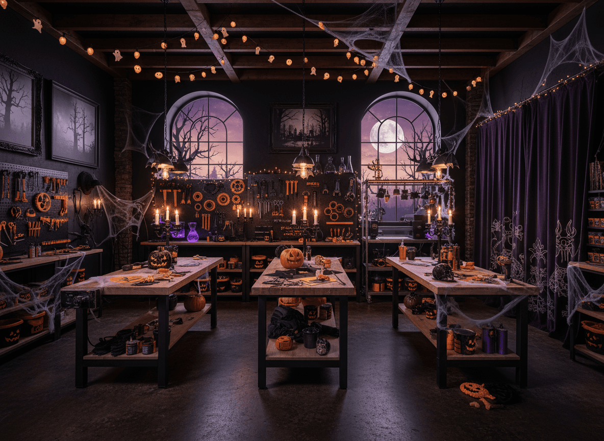 Halloween Workshop interior design - professional halloween workshop with sophisticated decor and premium finishes