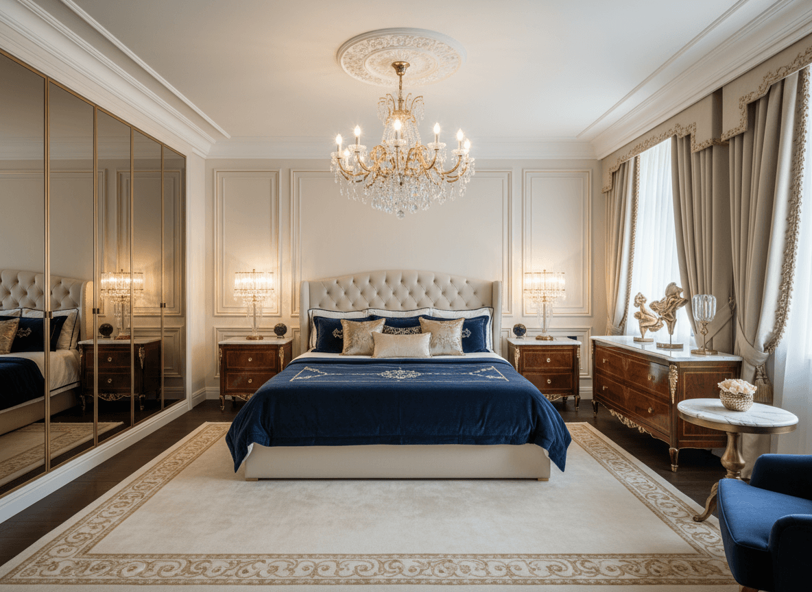 Luxury Bedroom interior design - professional luxury bedroom with sophisticated decor and premium finishes