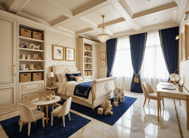 Luxury Kids Room interior design - professional luxury kids room with sophisticated decor and premium finishes