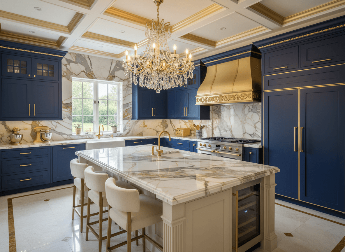 Luxury Kitchen interior design - professional luxury kitchen with sophisticated decor and premium finishes