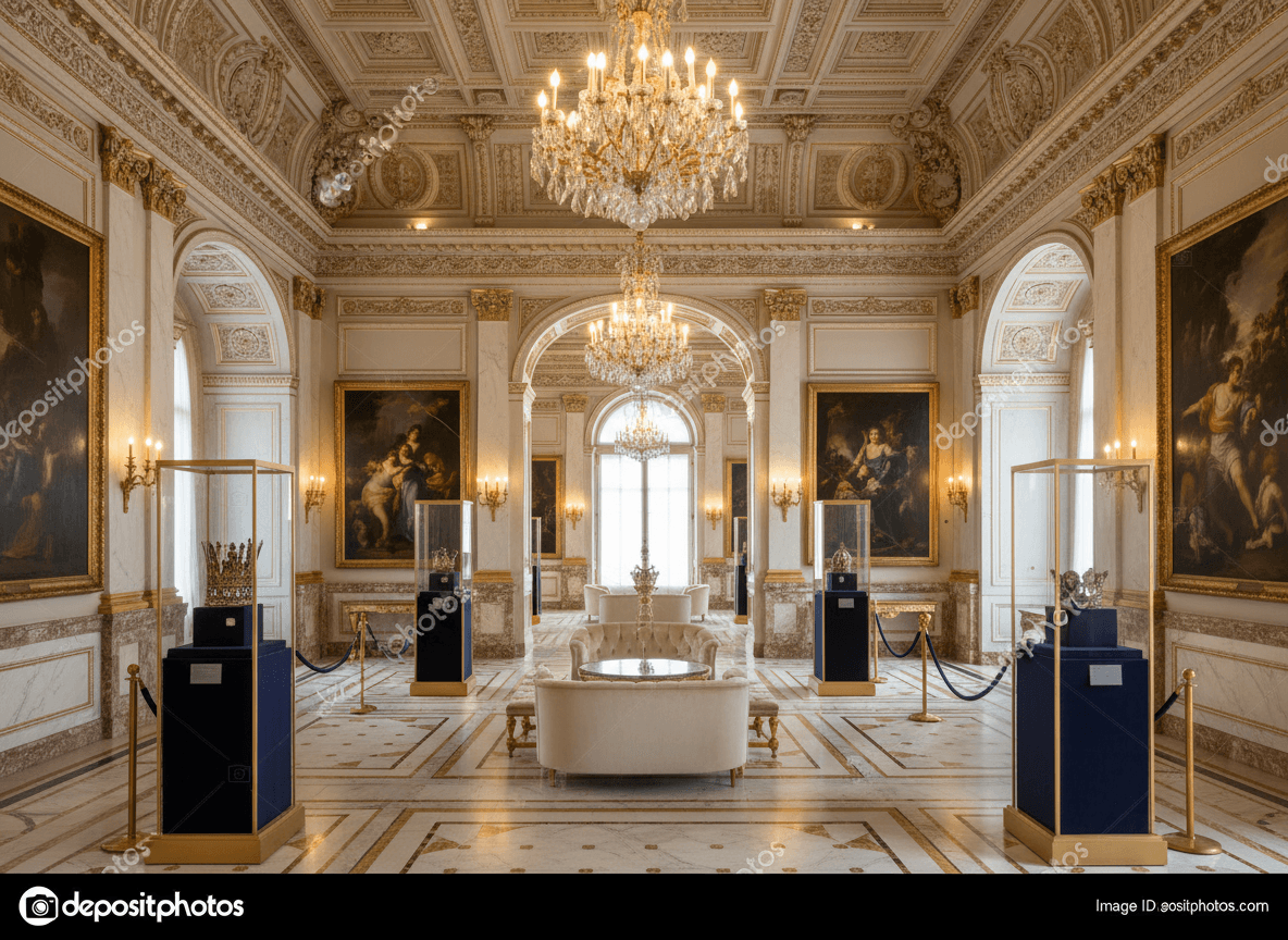 Luxury Museum Hall interior design - professional luxury museum hall with sophisticated decor and premium finishes