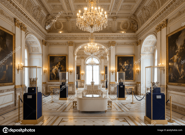 Luxury Museum Hall interior design - professional luxury museum hall with sophisticated decor and premium finishes