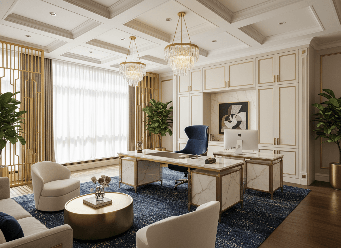 Luxury Office interior design - professional luxury office with sophisticated decor and premium finishes