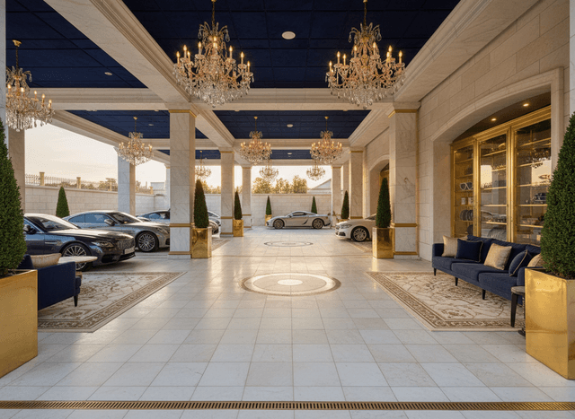Luxury Outdoor Garage interior design - professional luxury outdoor garage with sophisticated decor and premium finishes