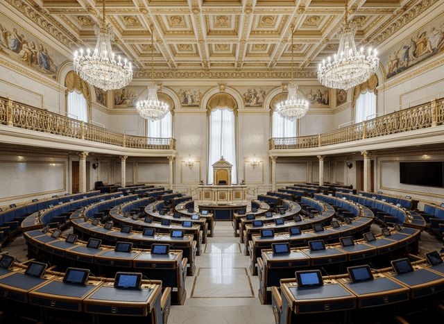 Luxury Parliament interior design - professional luxury parliament with sophisticated decor and premium finishes