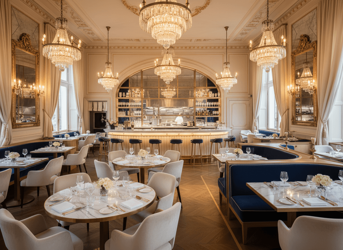 Luxury Restaurant interior design - professional luxury restaurant with sophisticated decor and premium finishes