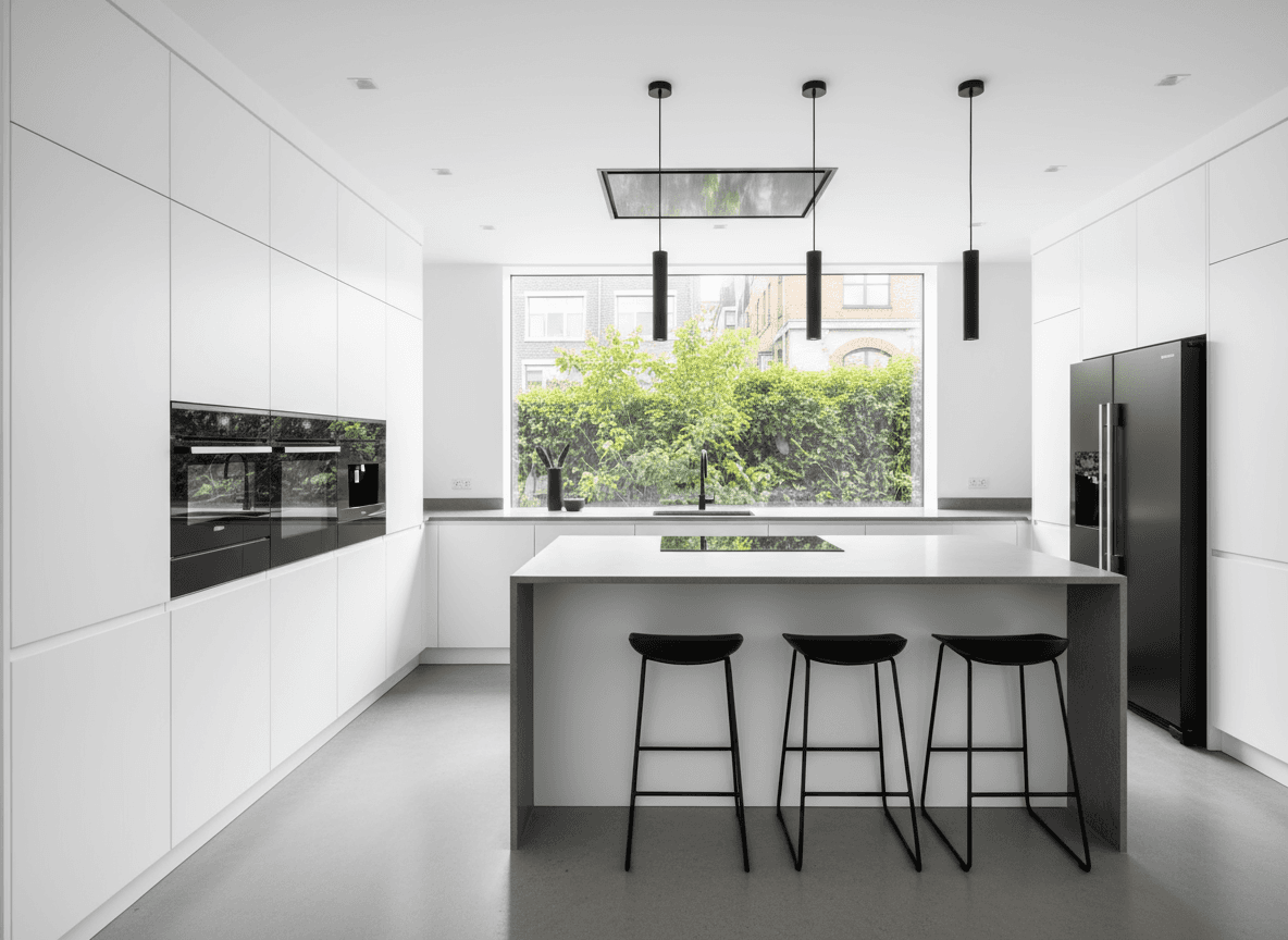 Modern Kitchen interior design - professional modern kitchen with sophisticated decor and premium finishes