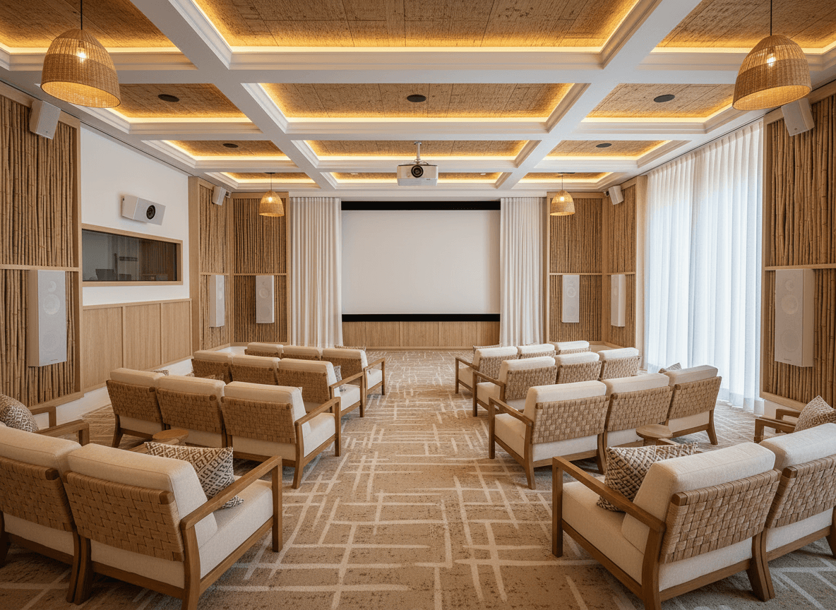 Modern Boho Cinema interior design - professional modern boho cinema with sophisticated decor and premium finishes
