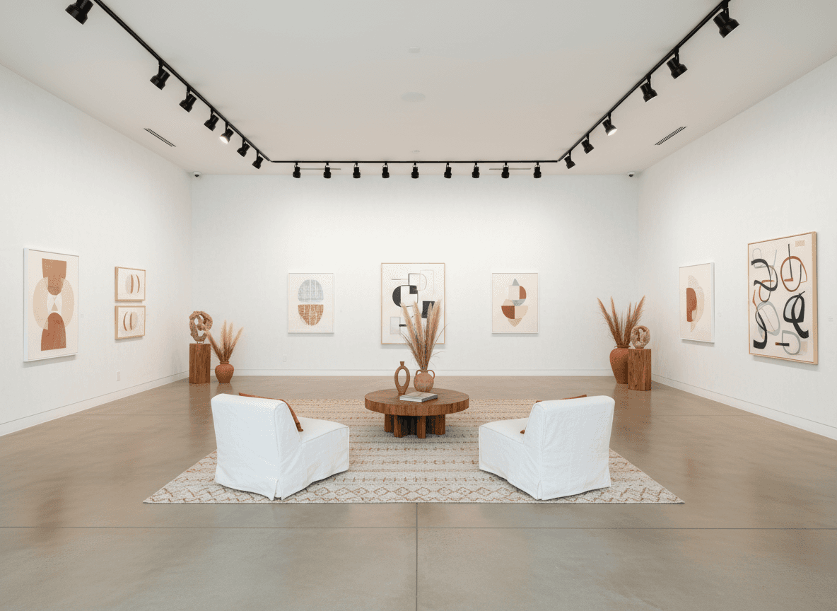 Modern Boho Gallery interior design - professional modern boho gallery with sophisticated decor and premium finishes