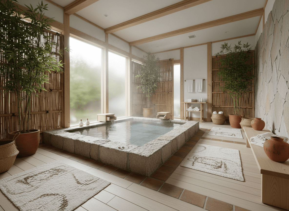 Modern Boho Onsen interior design - professional modern boho onsen with sophisticated decor and premium finishes