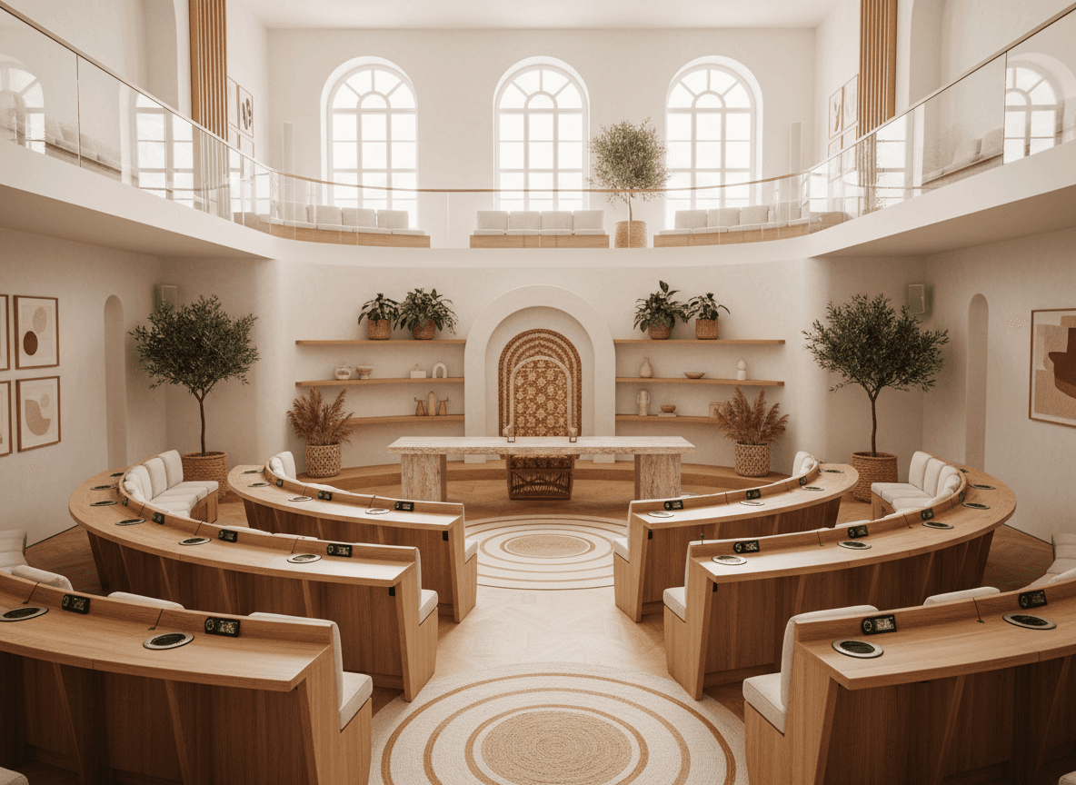 Modern Boho Parliament interior design - professional modern boho parliament with sophisticated decor and premium finishes
