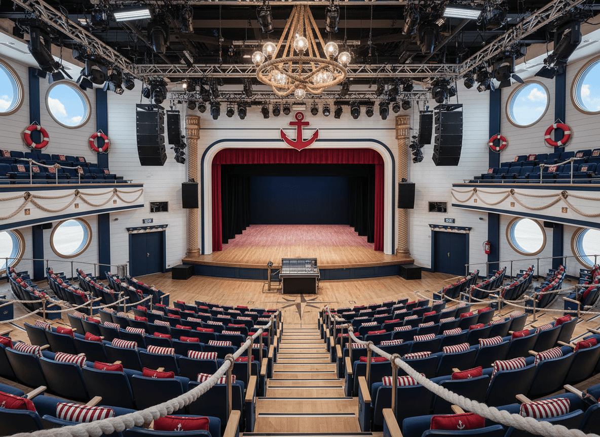 Nautical Auditorium interior design - professional nautical auditorium with sophisticated decor and premium finishes