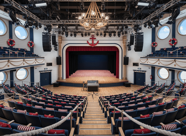 Nautical Auditorium interior design - professional nautical auditorium with sophisticated decor and premium finishes