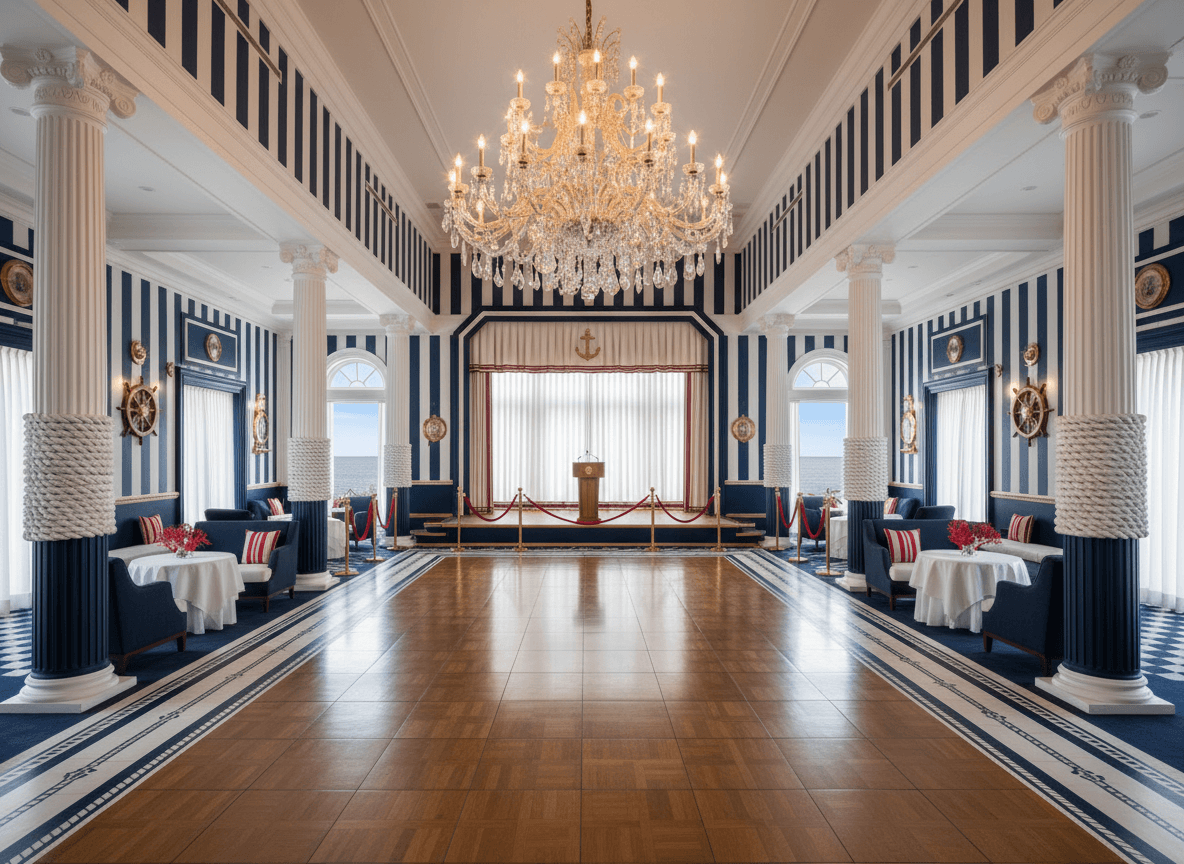 Nautical Ballroom interior design - professional nautical ballroom with sophisticated decor and premium finishes