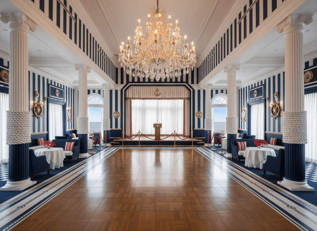 Nautical Ballroom interior design - professional nautical ballroom with sophisticated decor and premium finishes