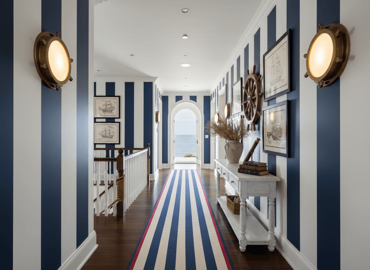 Nautical Hallway interior design - professional nautical hallway with sophisticated decor and premium finishes