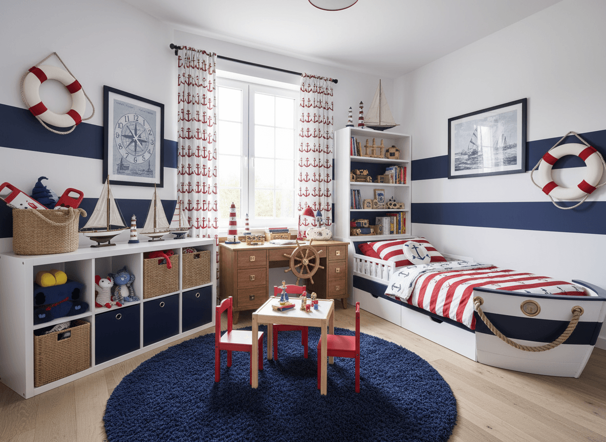 Nautical Kids Room interior design - professional nautical kids room with sophisticated decor and premium finishes