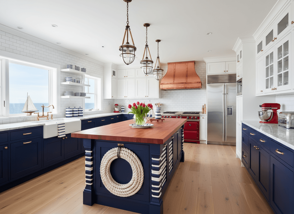 Nautical Kitchen interior design - professional nautical kitchen with sophisticated decor and premium finishes