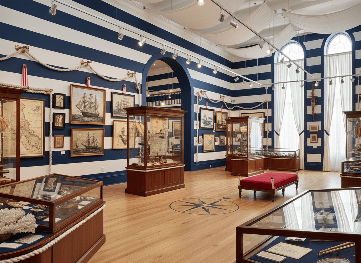 Nautical Museum Hall interior design - professional nautical museum hall with sophisticated decor and premium finishes