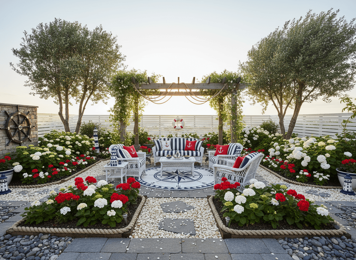 Nautical Outdoor Garden interior design - professional nautical outdoor garden with sophisticated decor and premium finishes