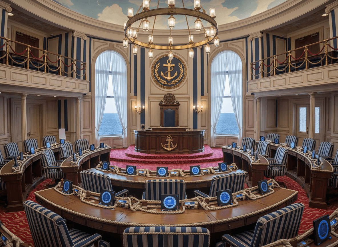 Nautical Parliament interior design - professional nautical parliament with sophisticated decor and premium finishes