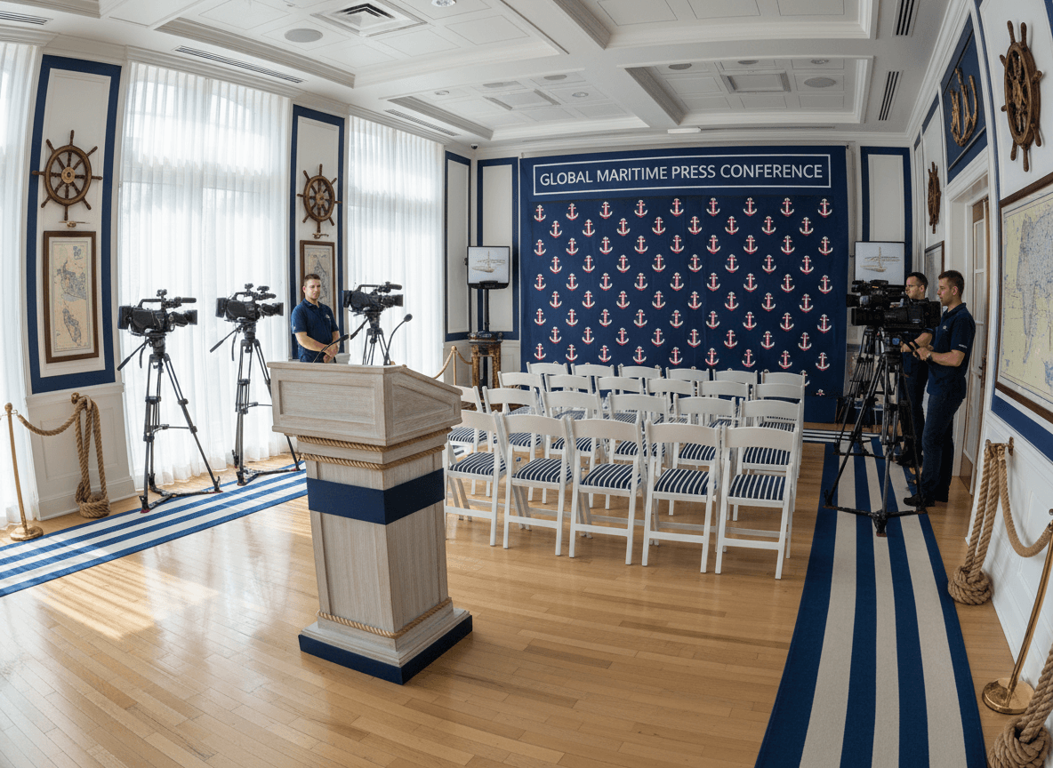 Nautical Press Room interior design - professional nautical press room with sophisticated decor and premium finishes