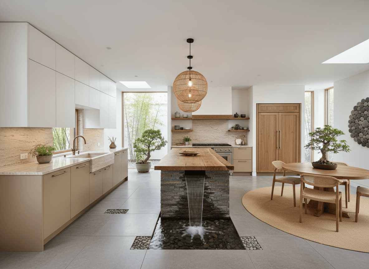 Zen Kitchen interior design - professional zen kitchen with sophisticated decor and premium finishes